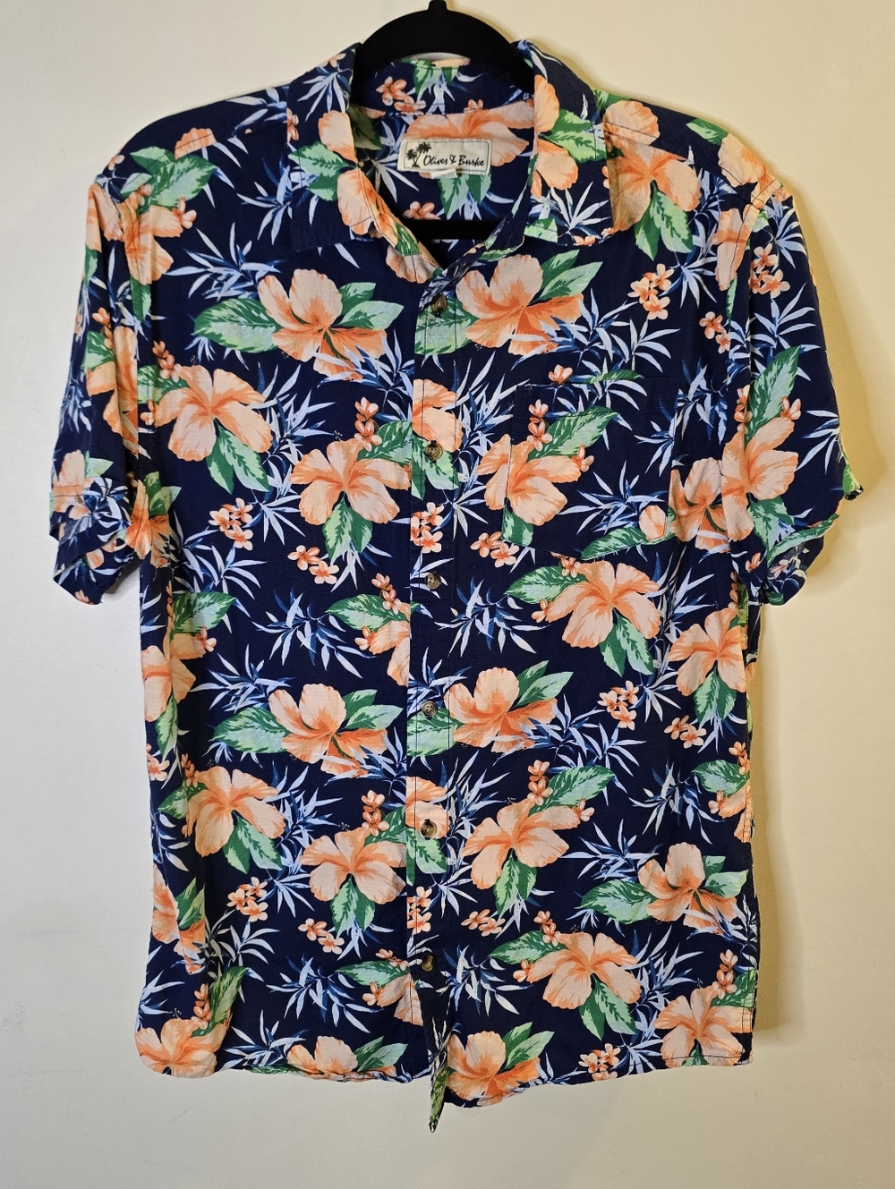 Oliver & Burke Short Sleeve Tropical Button Up Mens Medium